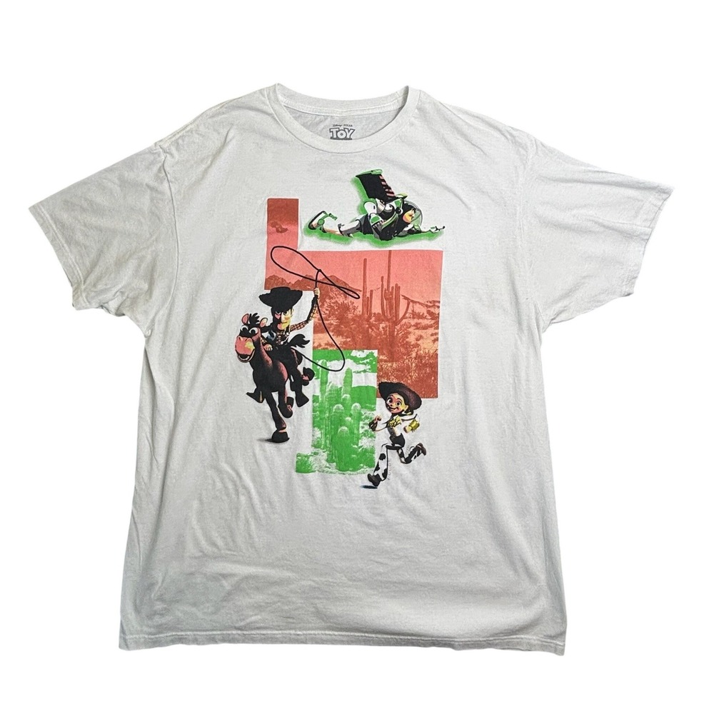 Disney Pixar Toy Story T-Shirt Mens XL White Woody Buzz Jessie Graphic Tee